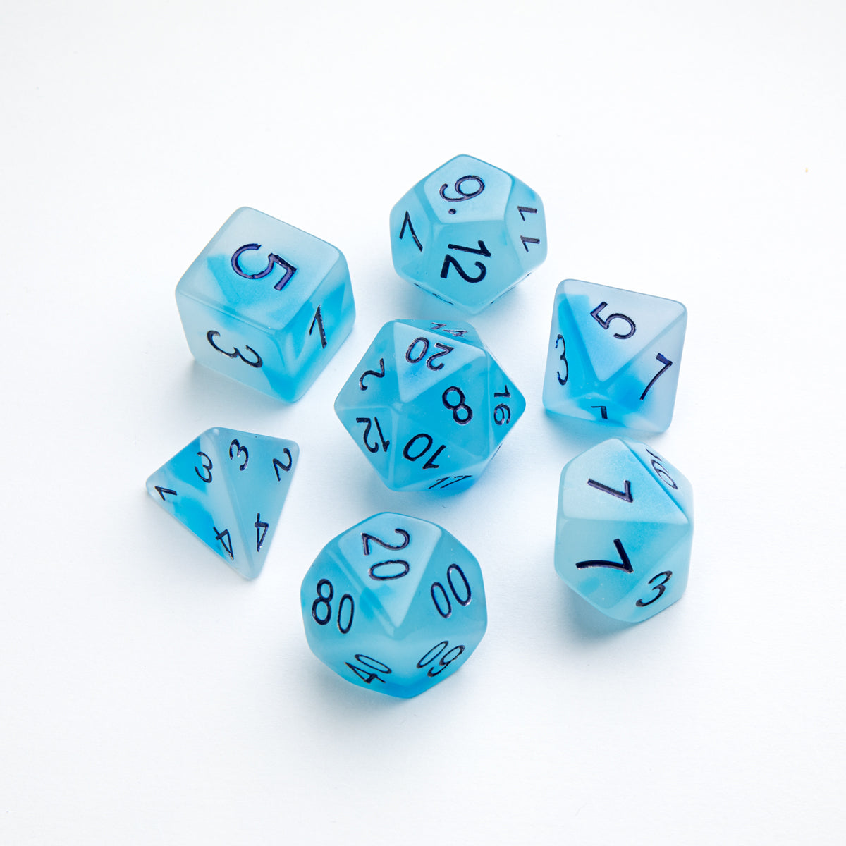 Glow Series - Icy Crumbs - RPG Dice Set (7 pcs)