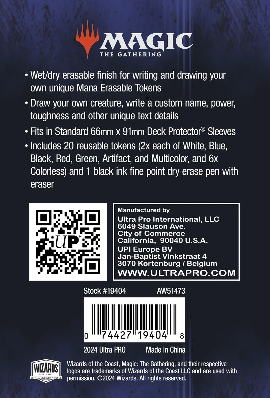 UP - Erasable Tokens for Magic: the Gathering
