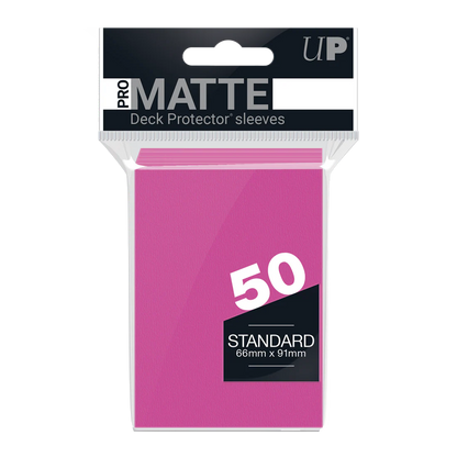 UP - Standard Sleeves - Pro-Matte - Bright Pink (50 Sleeves)