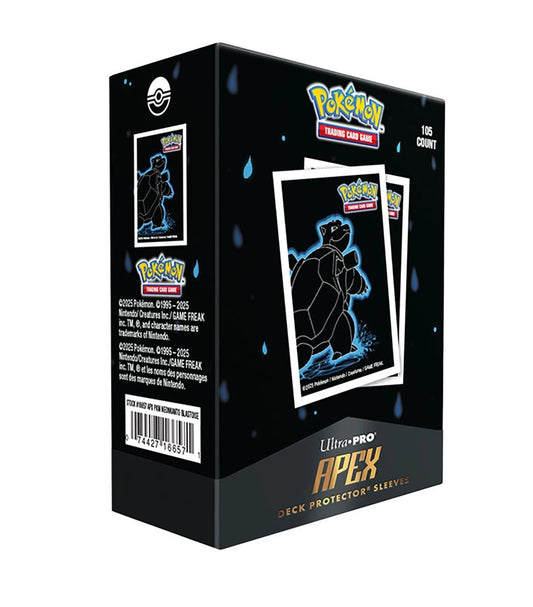 UP - Neon Kanto 105ct APEX Deck Protector Sleeves Blastoise for Pokémon