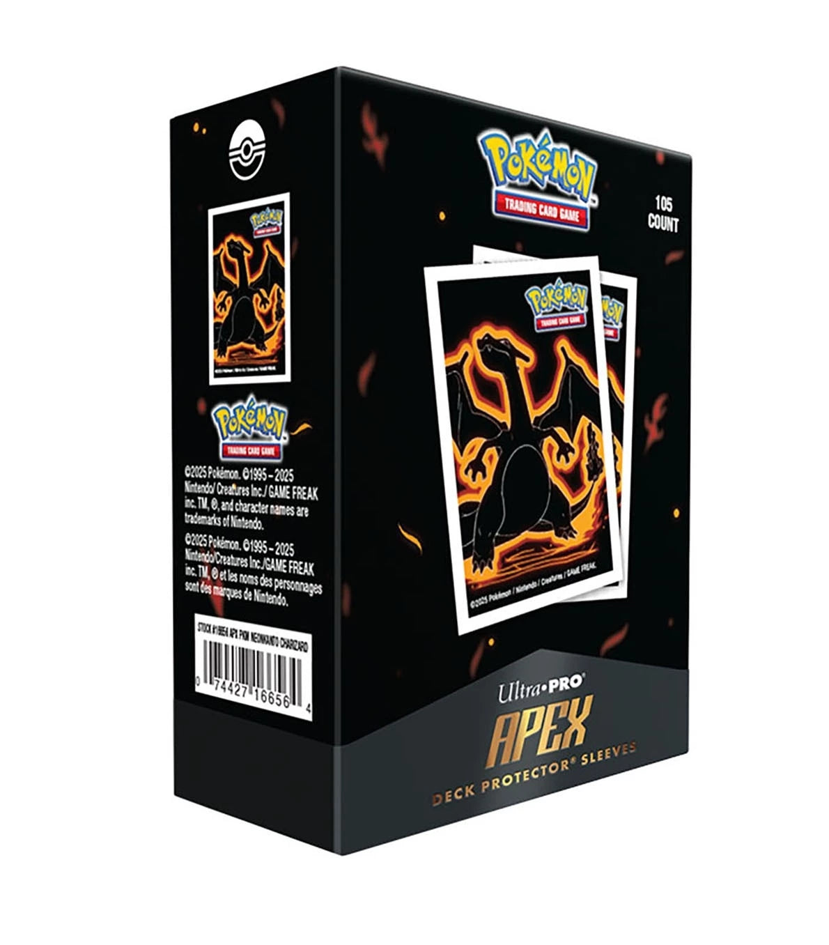 UP - Neon Kanto 105ct APEX Deck Protector Sleeves Charizard for Pokémon