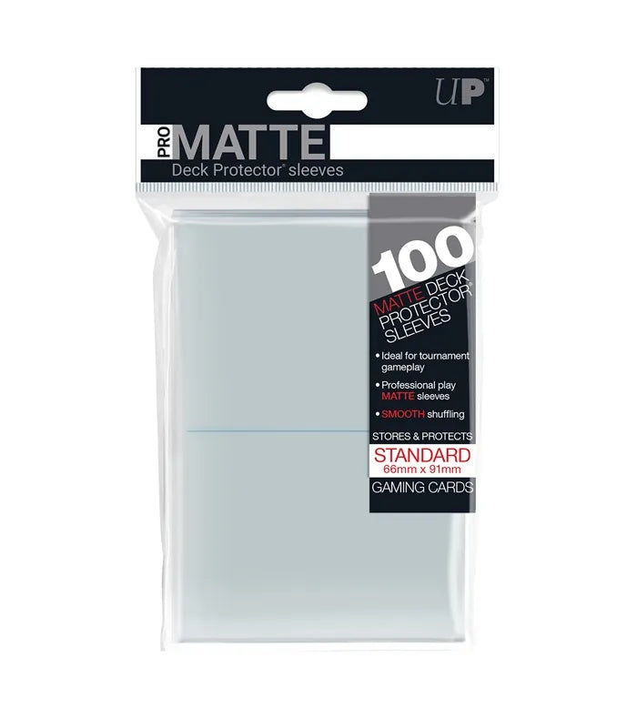 UP - Standard Deck Protector - PRO-Matte Clear (100 Sleeves)