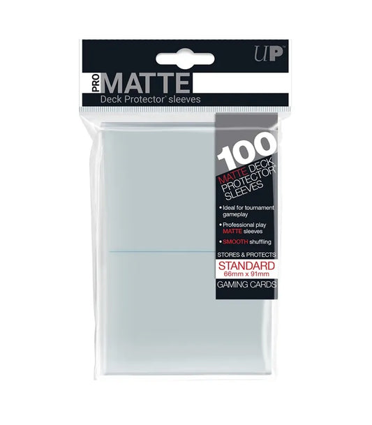 UP - Standard Deck Protector - PRO-Matte Clear (100 Sleeves)