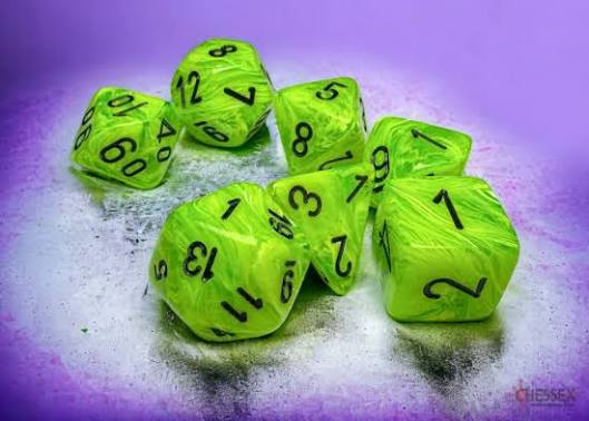 Chessex Vortex® Mega-hedral™ Bright Green/black 7-Die Set