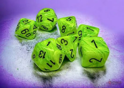 Chessex Vortex® Mega-hedral™ Bright Green/black 7-Die Set