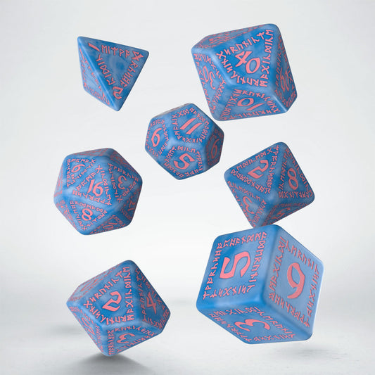 D&D - Runic Glacier & pink Dice Set (7)
