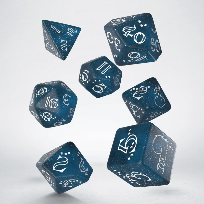 D&D - Shimmering Llama Dice Set (Glittering dark blue & white)