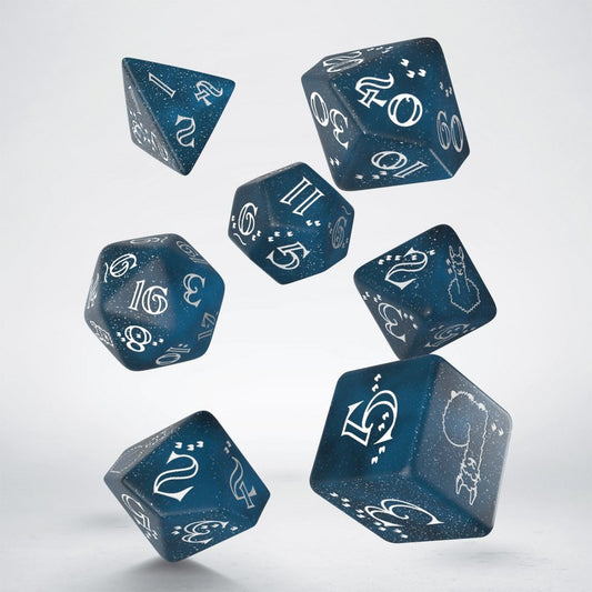 D&D - Shimmering Llama Dice Set (Glittering dark blue & white)