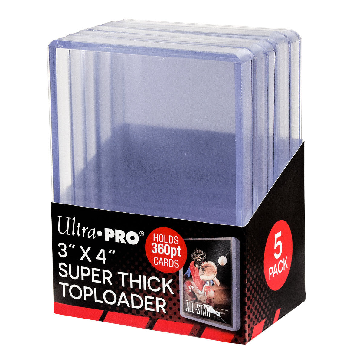 UP - 3" x 4" Super Thick 360pt Toploader (5 Pieces)
