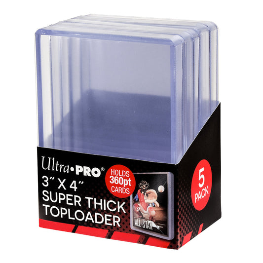 UP - 3" x 4" Super Thick 360pt Toploader (5 Pieces)