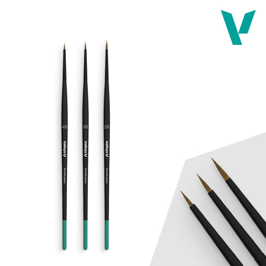 Vallejo - Brush Set / Pro Modeler - Design Set - Natural Hair (Sizes 0, 1 & 2)